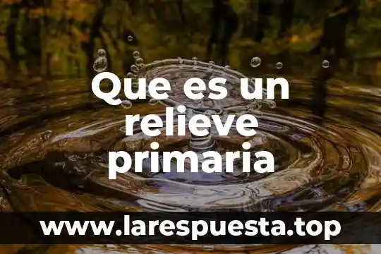 Que es un relieve primaria