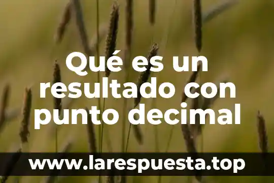 Que es mejor punto decimal o coma 8 Qué es un resultado con punto decimal
