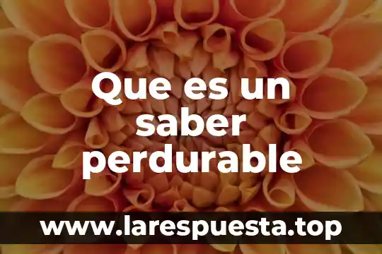 Que es un saber perdurable