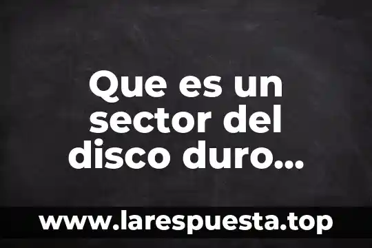 Que es un sector del disco duro significado