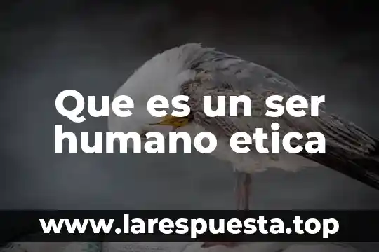 Que es un ser humano etica