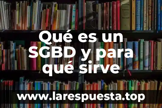 Qué es un SGBD y para qué sirve