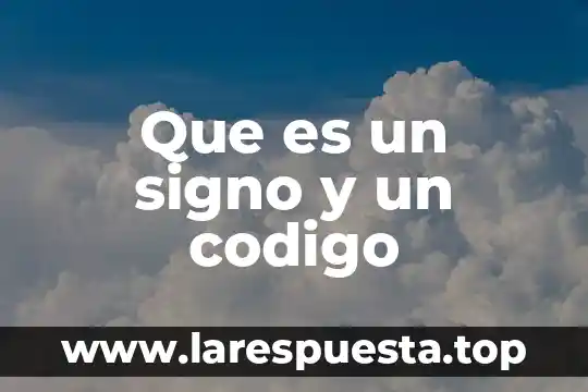 Que es un signo y un codigo