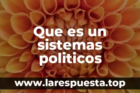 Que es un cordinador e politicos 5 Que es un sistemas politicos