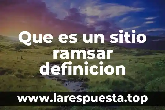 Sitio real media que es 4 Que es un sitio ramsar definicion
