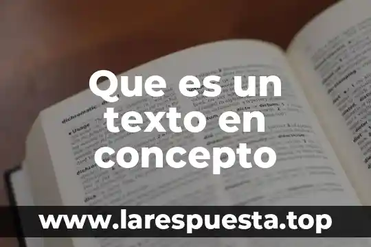 Que es un texto en concepto