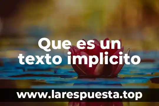 Que es modo implicito 8 Que es un texto implicito