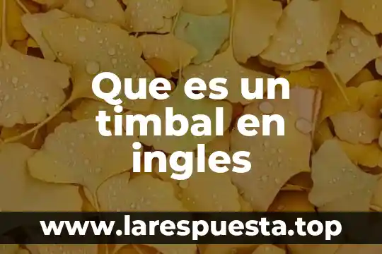 Bullets que es ingles 4 Que es un timbal en ingles