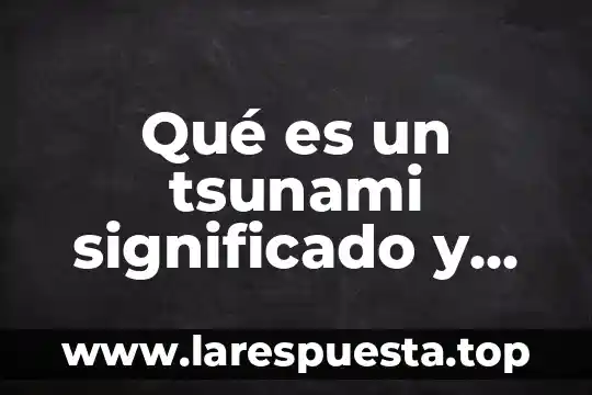 Qué es un concepto de diseño 5 Qué es un tsunami significado y concepto