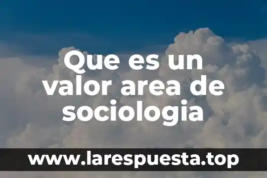 Que es un valor area de sociologia