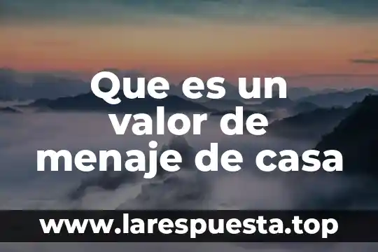 Que es un valor de menaje de casa