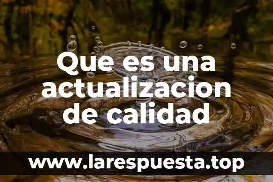 Que es una actualizacion de calidad