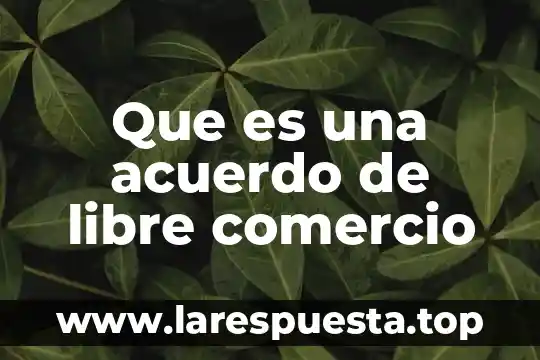 Que es marketing y comercio internacional 7 Que es una acuerdo de libre comercio