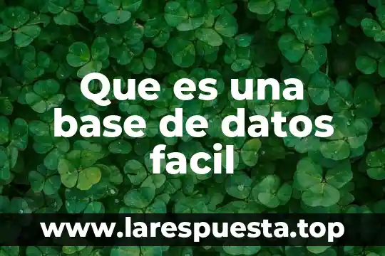 Que es una base de datos facil