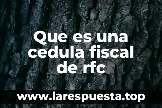 Que es una cedula fiscal de rfc