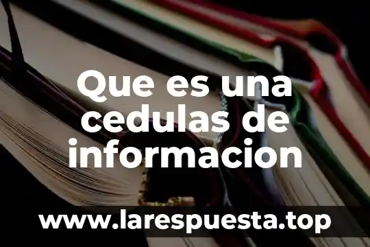 Qué es la ciberseguridad información 8 Que es una cedulas de informacion