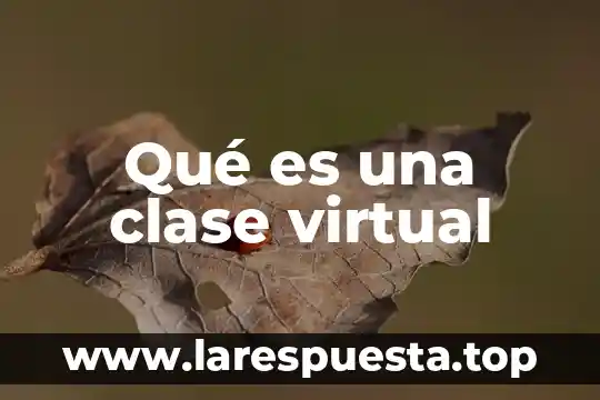 Qué es una clase virtual