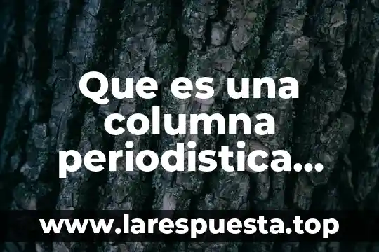 Que es la columna en el periodico 6 Que es una columna periodistica ejemplos