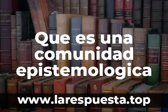 Que es comunidad y cultura 6 Que es una comunidad epistemologica