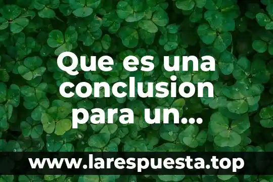 Que es una conclusion para un proyecto