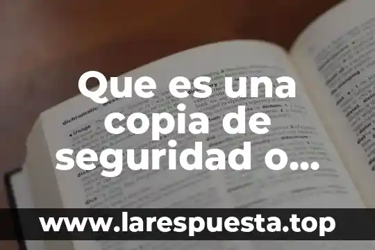 Que es una copia de seguridad o backup