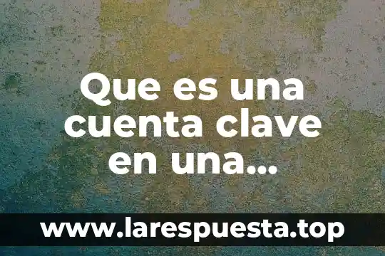 Que es una cuenta clave en una empresa