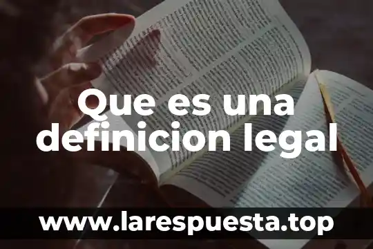 Que es una definicion legal