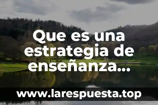 Que es una estrategia de enseñanza concepto