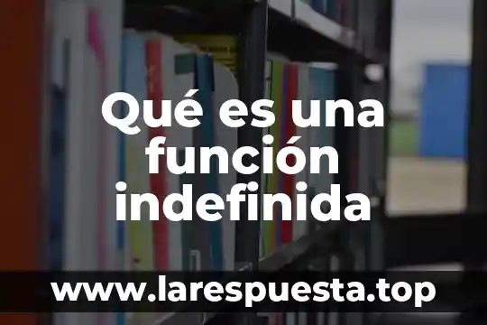 Qué es una función indefinida