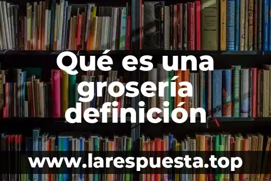 Qué es una grosería definición