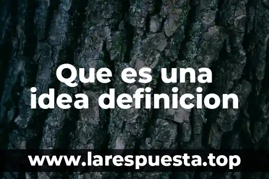 Que es una idea definicion