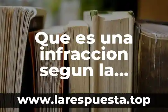 Que es una infraccion segun la lengua española