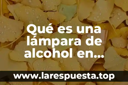 Qué es una lámpara de alcohol en laboratorio químico
