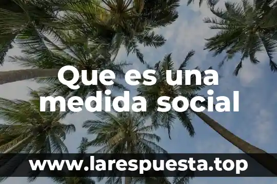 Que es una medida social
