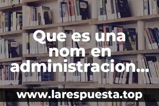 Que es una nom en administracion ejemplos