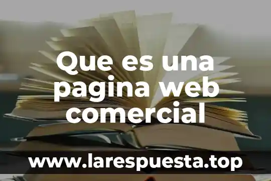 Que es una pagina web comercial