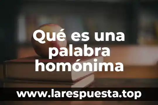 Qué es una palabra homónima