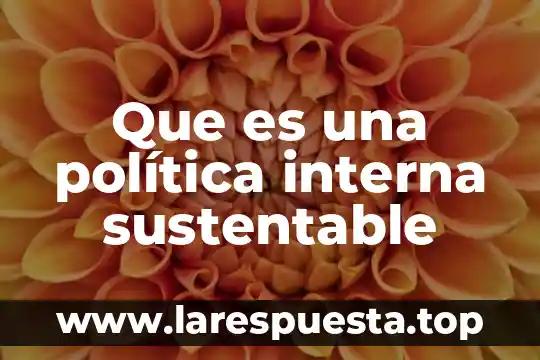 Que es el desarrollo sustentable de una comunidad 3 Que es una política interna sustentable