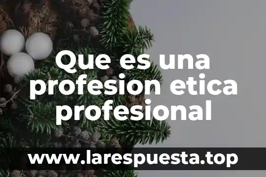 Que es una profesion etica profesional