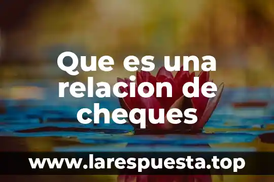 Que es una relacion de cheques