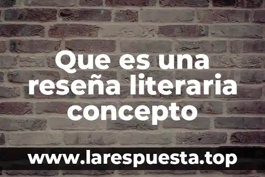 Que es una reseña literaria concepto