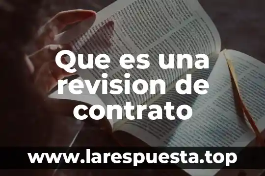 Que es la revision de la pruebas en sistemas 7 Que es una revision de contrato