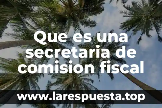 Que es una secretaria de comision fiscal
