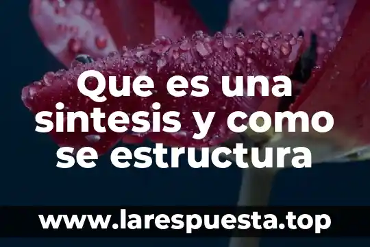 Que es sintesis organica yahoo 8 Que es una sintesis y como se estructura