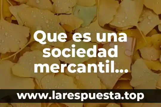 Que es una sociedad mercantil definicion nada oxtodoxa