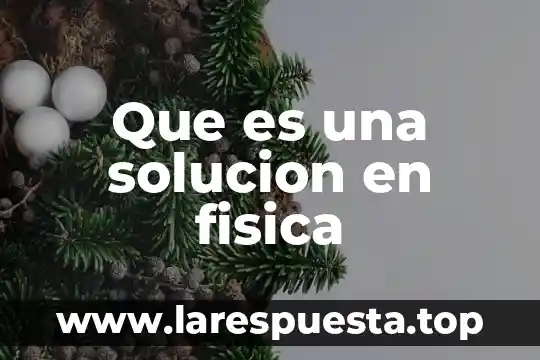 Que es una solucion en fisica