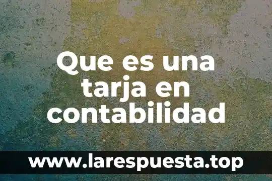 Qué es introducción a la contabilidad de costos 4 Que es una tarja en contabilidad