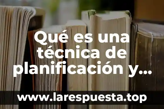 Qué es una técnica de planificación y control de actividades
