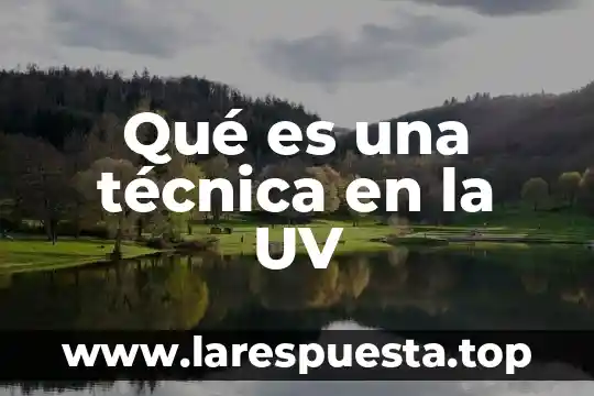 Técnica de bouyoucos que es 6 Qué es una técnica en la UV
