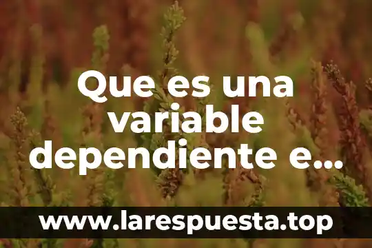 Qué es una variable dependiente y una variable independiente 4 Que es una variable dependiente e independiente en investigacion ejemplos